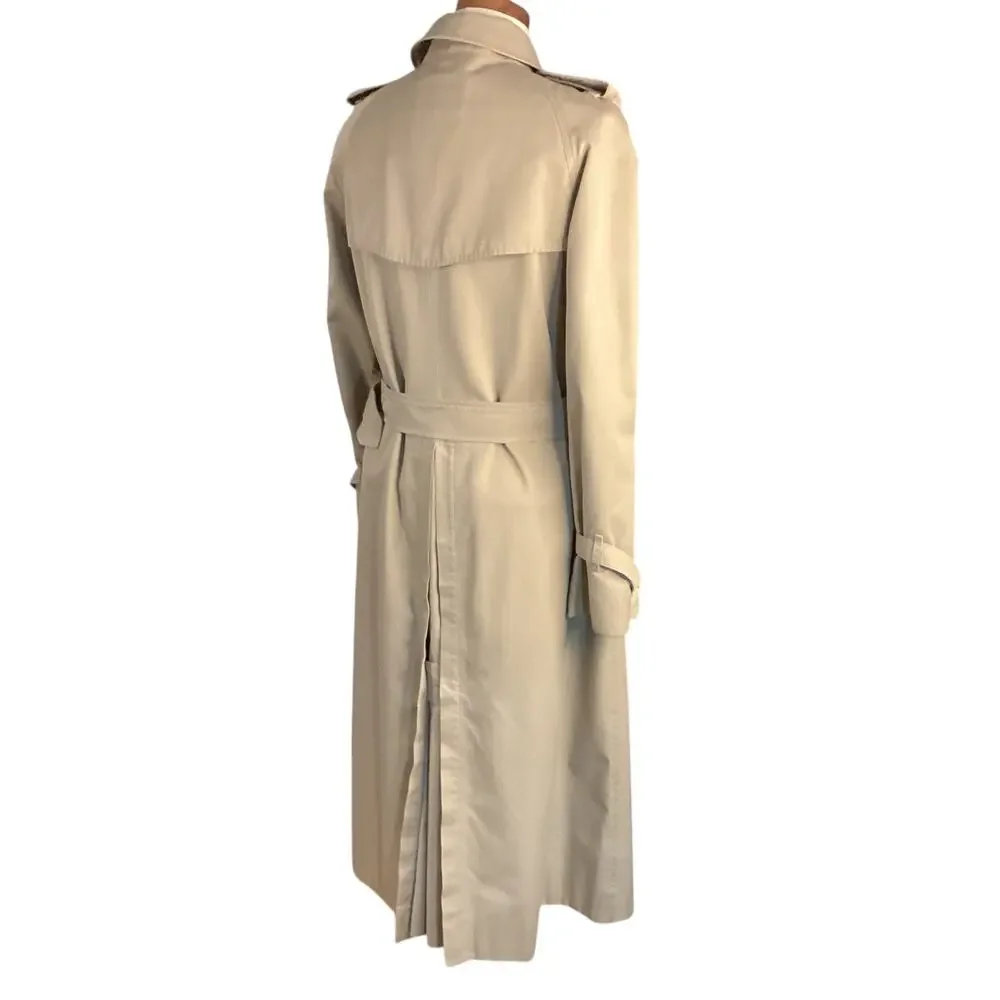 Vtg 60s Classic Burberry Beige Trench Coat Long Belted Nova-check Womens 10 - Picture 7 of 16
